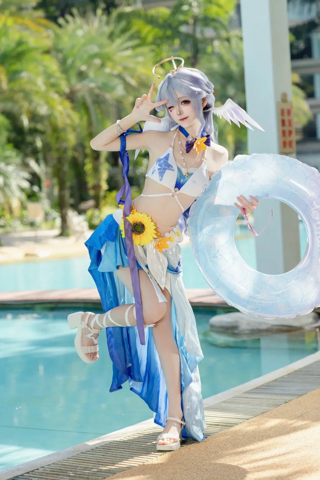 [Robin cosplay] The Sunny Sky Shines Because of You: Honkai: Star Rail Poolside Photoshoot Chronicle by 小时汤泡饭 - Image 4