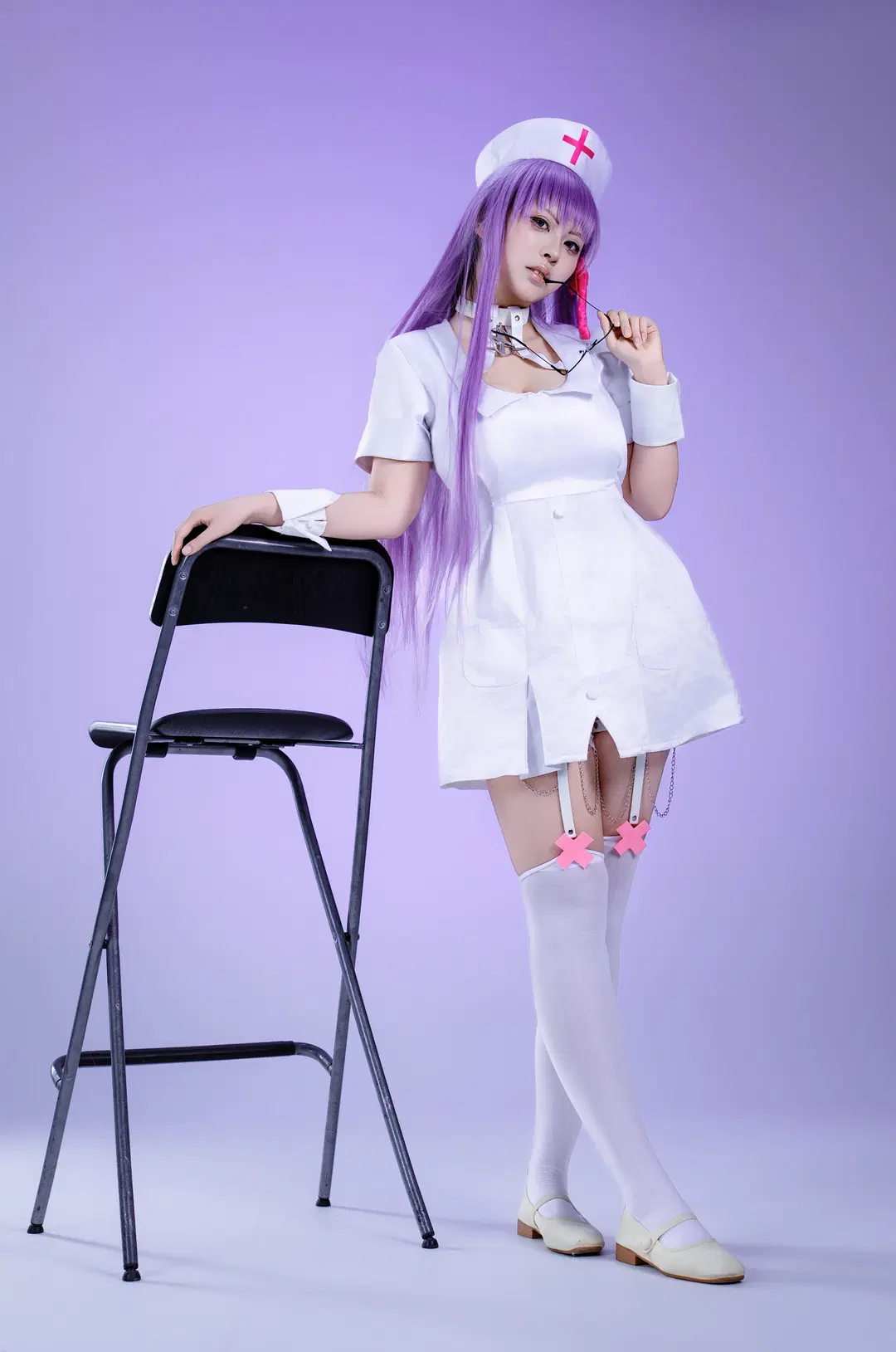 【BBコスプレ】Fate/Grand Order (FGO) 白いナース服と紫のロングヘア - 音吾音吾音 - 2枚目