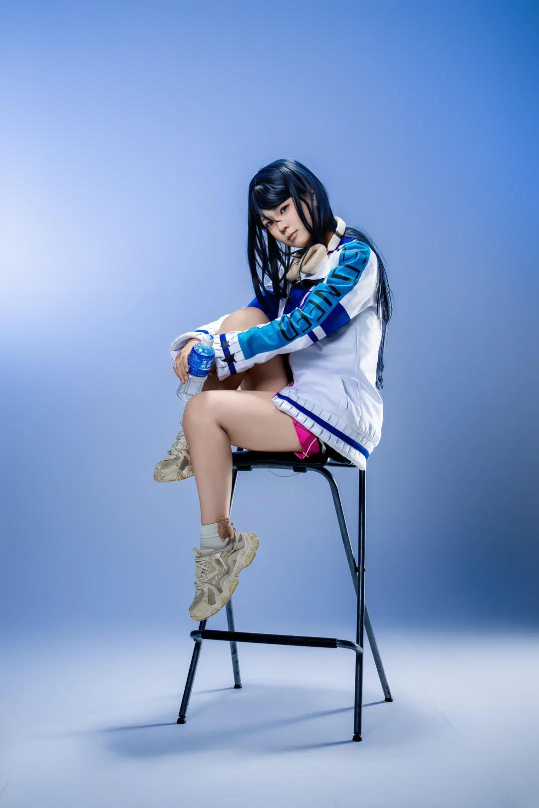 【星乃一歌cos】世界计划蓝白运动服影棚拍摄记录 - 音吾音吾音 - 第8张