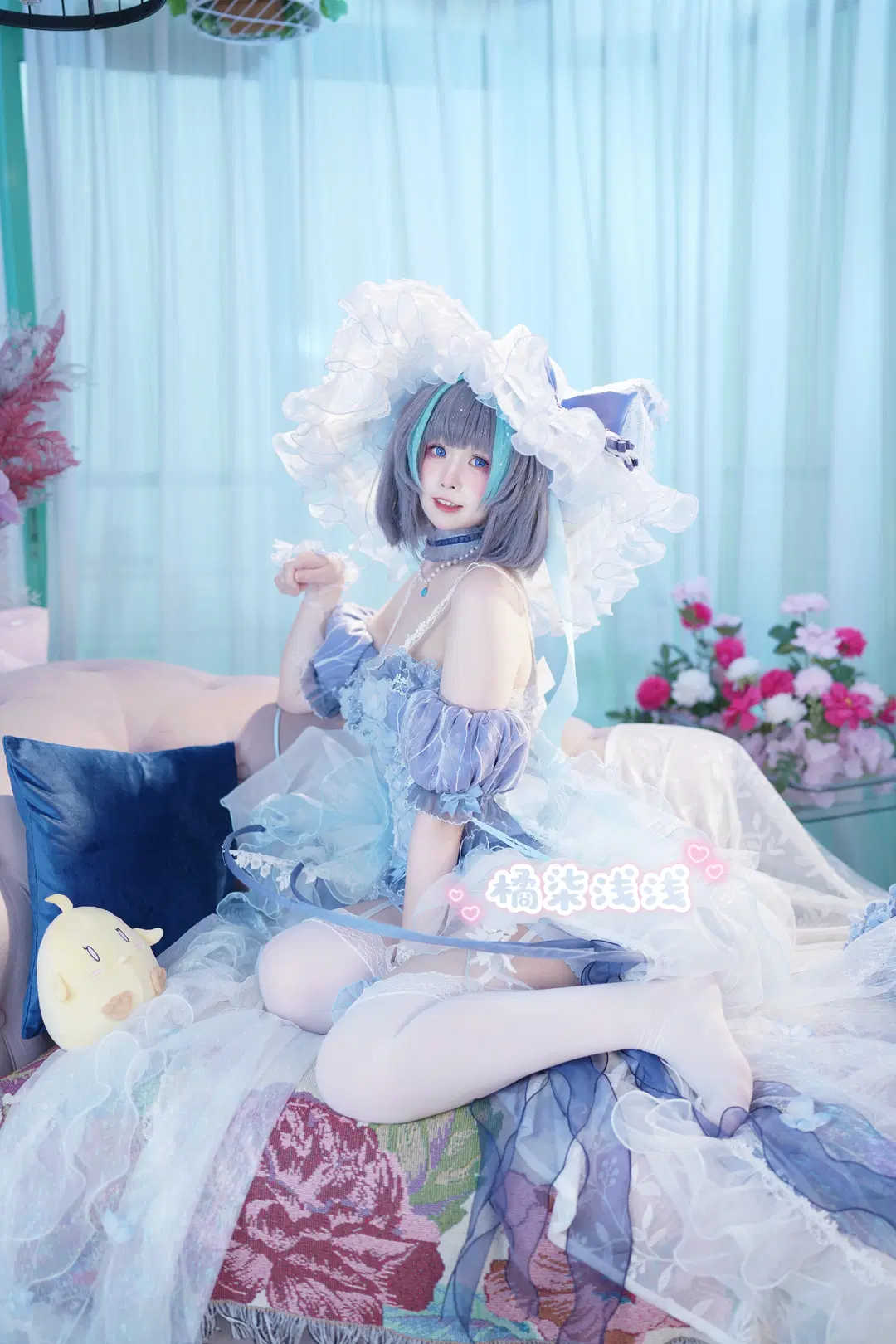 【チェシャー コスプレ】『アズールレーン』チェシャーの青白ドレスとガラスの靴の日常 - 橘柒浅浅 - 3枚目