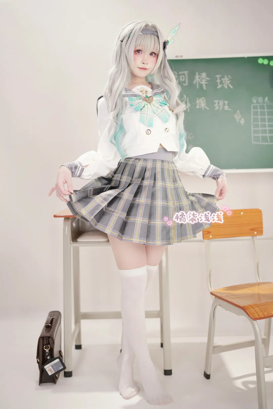 崩坏星穹铁道, 流萤cos, JK制服, 过膝袜, 丝袜