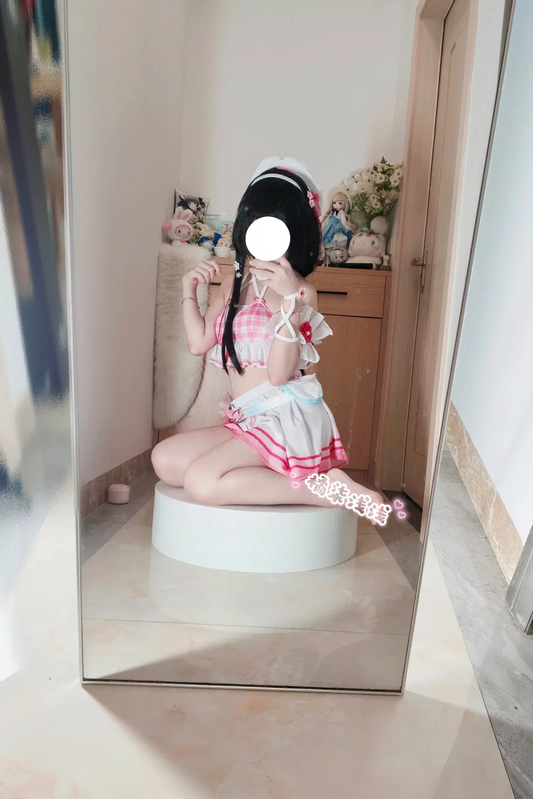 [Chisa cosplay] The pink and white plaid sweetheart in Wuthering Waves by 橘柒浅浅 - Image 3