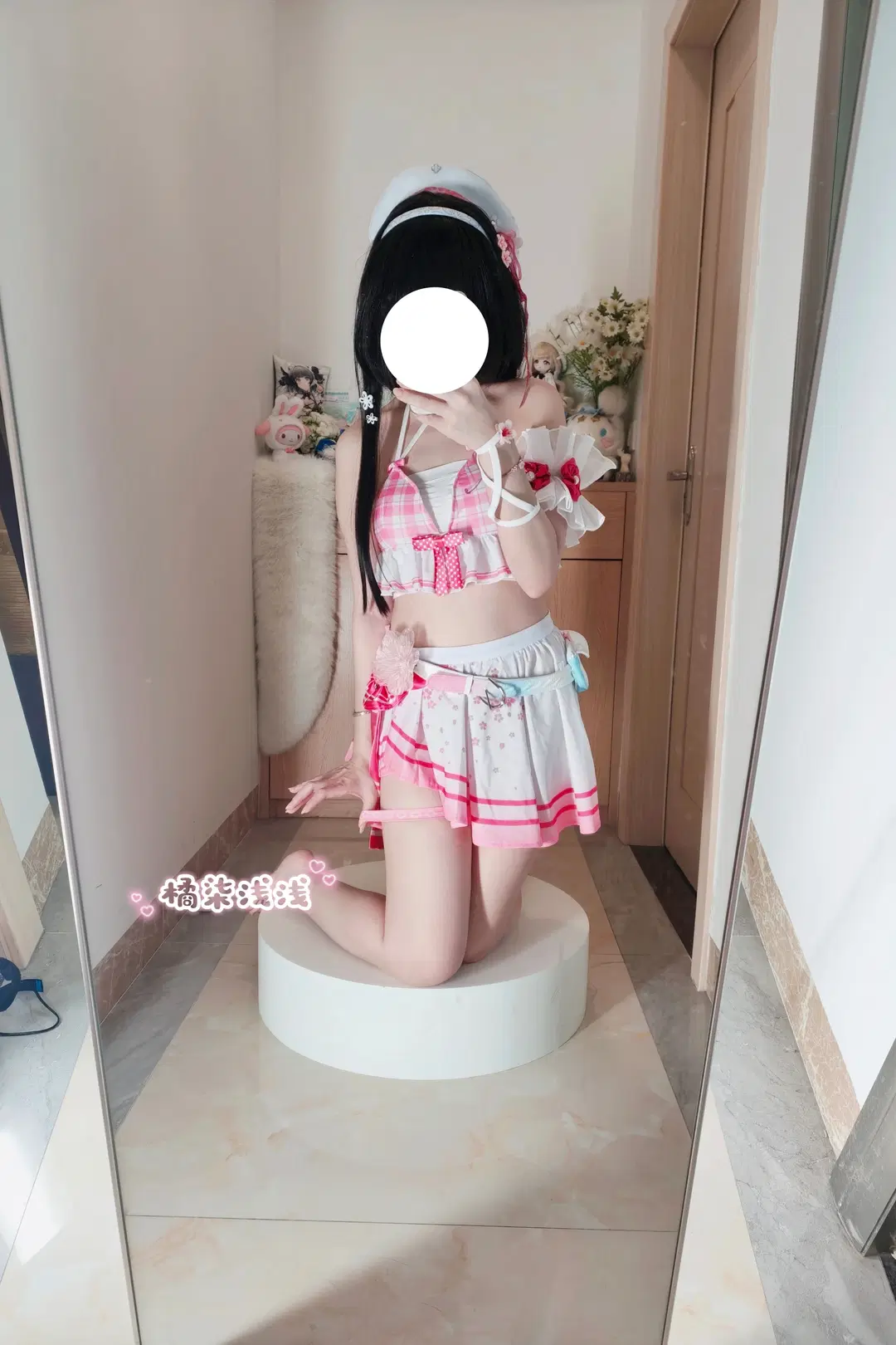 [Chisa cosplay] The pink and white plaid sweetheart in Wuthering Waves by 橘柒浅浅 - Image 4