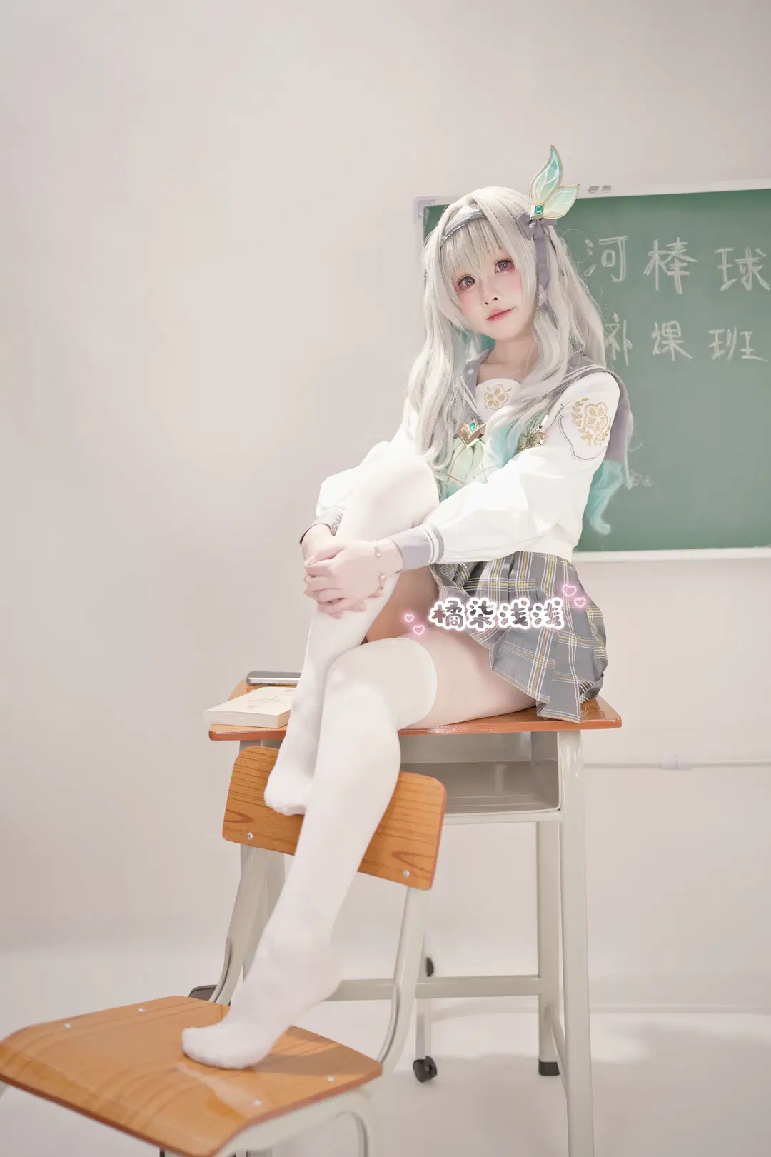 【ホタル コスプレ】崩壊：スターレイル 補習クラスの白ストッキング制服記録 - 橘柒浅浅 - 4枚目