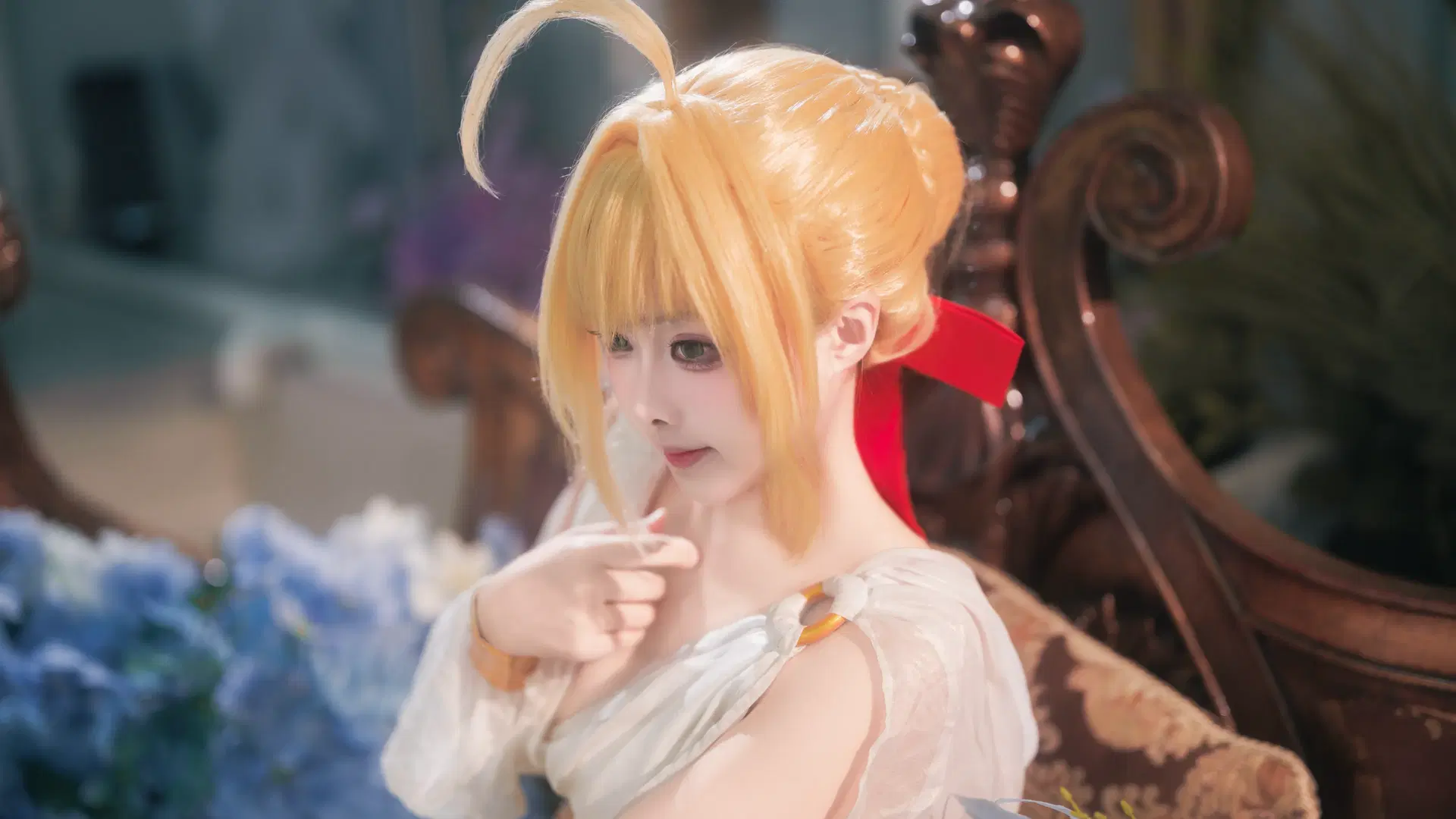 【尼禄cos】Fate系列尼禄的白色纱裙慵懒时光 - 矢泽焰焰子 - 第4张