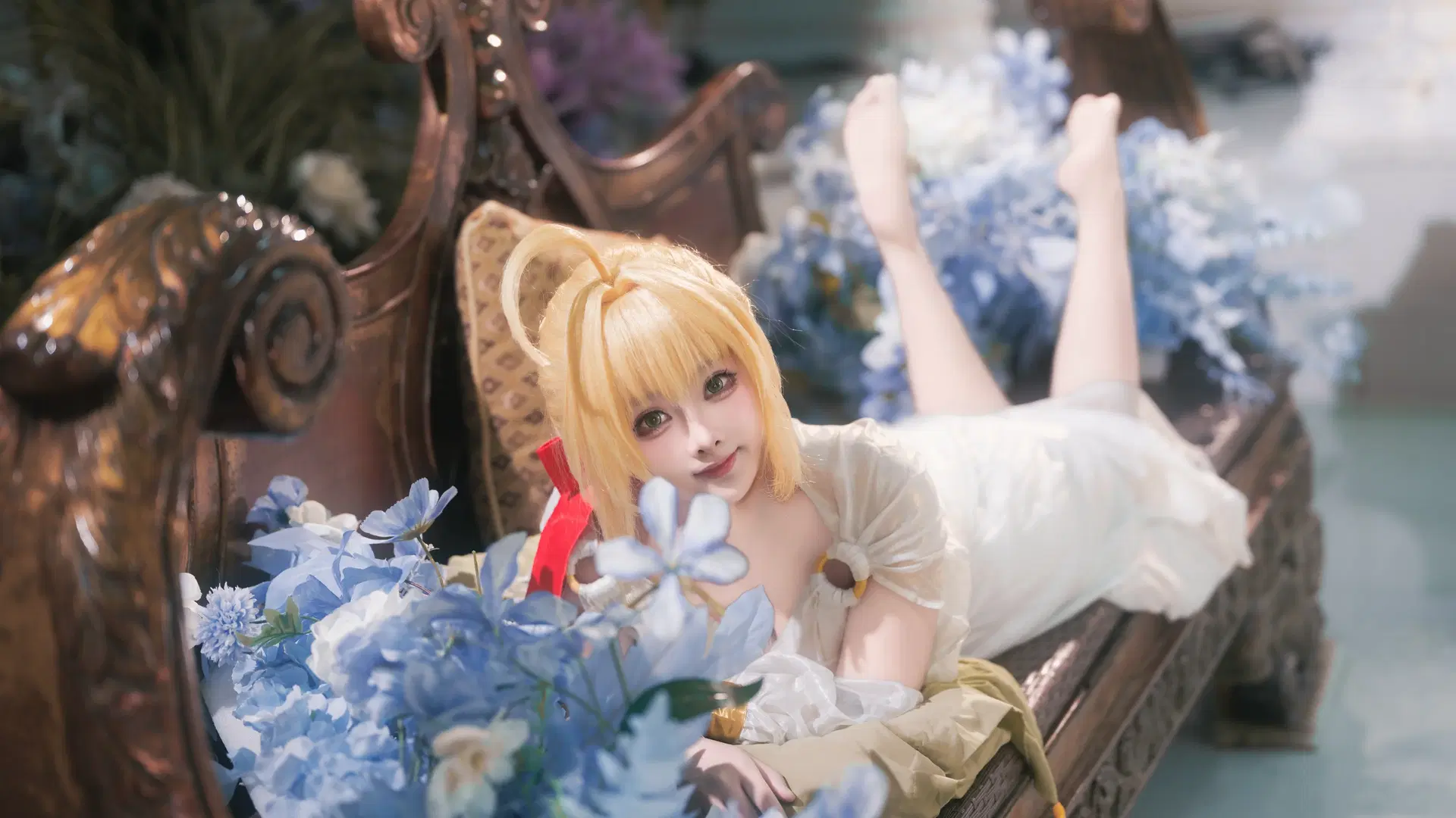 【尼禄cos】Fate系列尼禄的白色纱裙慵懒时光 - 矢泽焰焰子 - 第6张