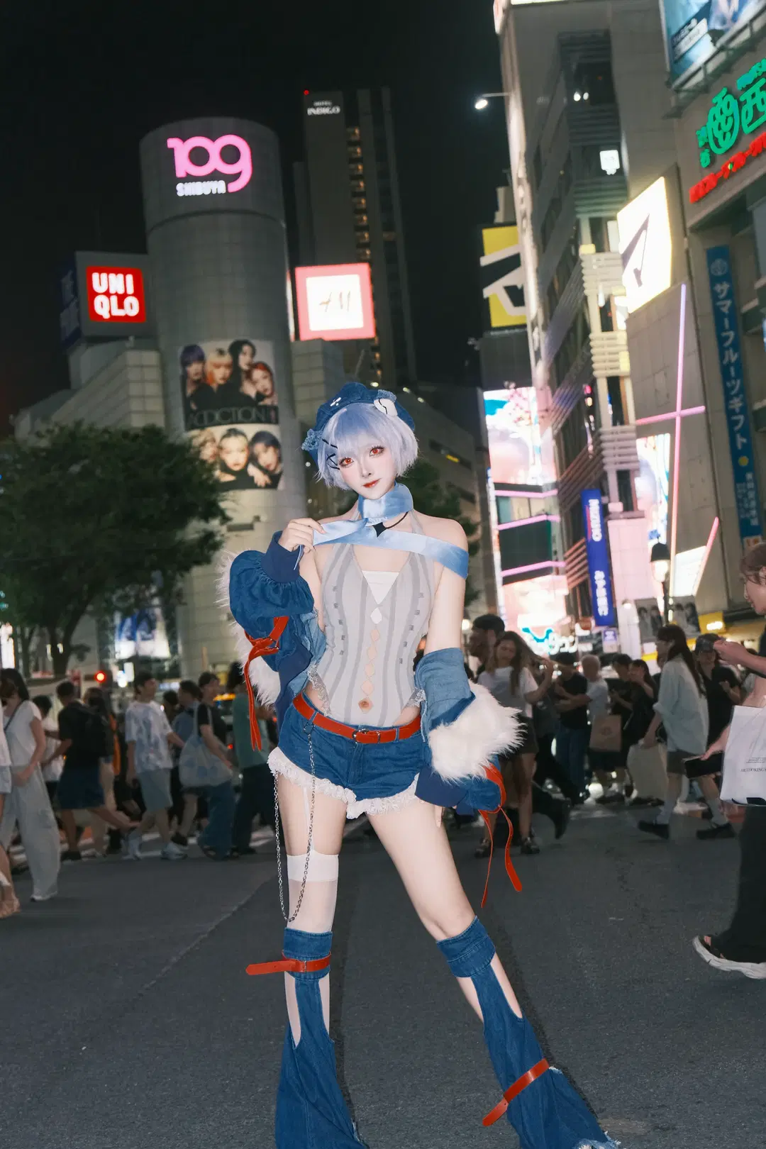 【綾波レイコスプレ】新世紀エヴァンゲリオン 渋谷ストリート夜景記録 - 矢泽焰焰子 - 4枚目
