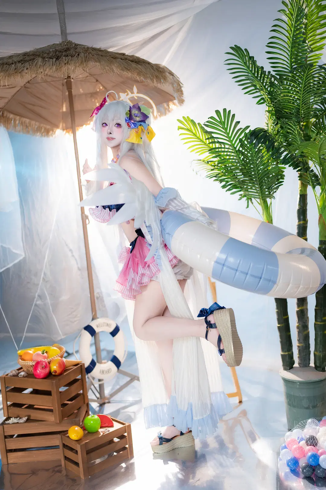 【白洲梓cos】碧蓝档案夏日沙滩泳装正片 - 矢泽焰焰子 - 第12张