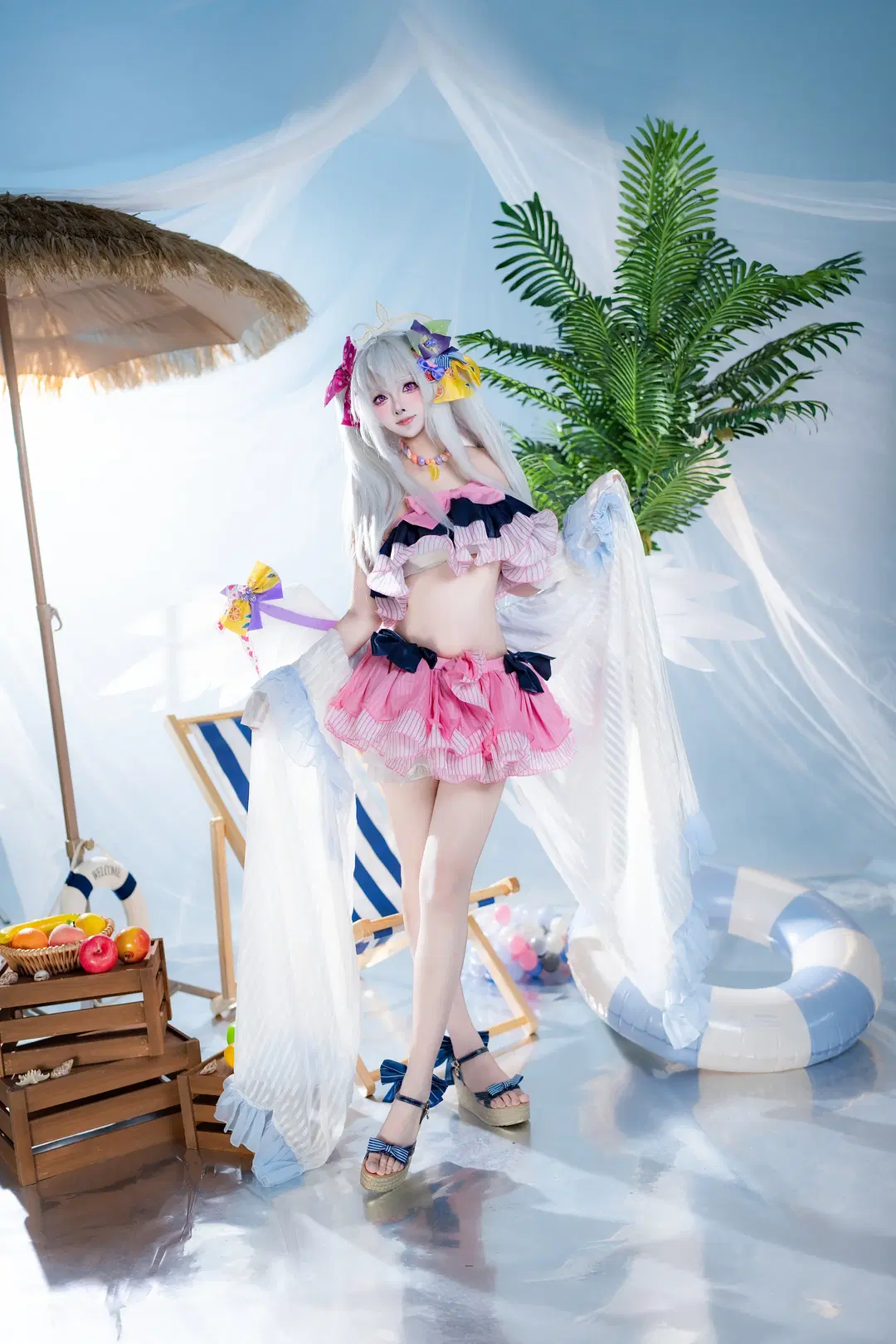 【白洲梓cos】碧蓝档案夏日沙滩泳装正片 - 矢泽焰焰子 - 第14张