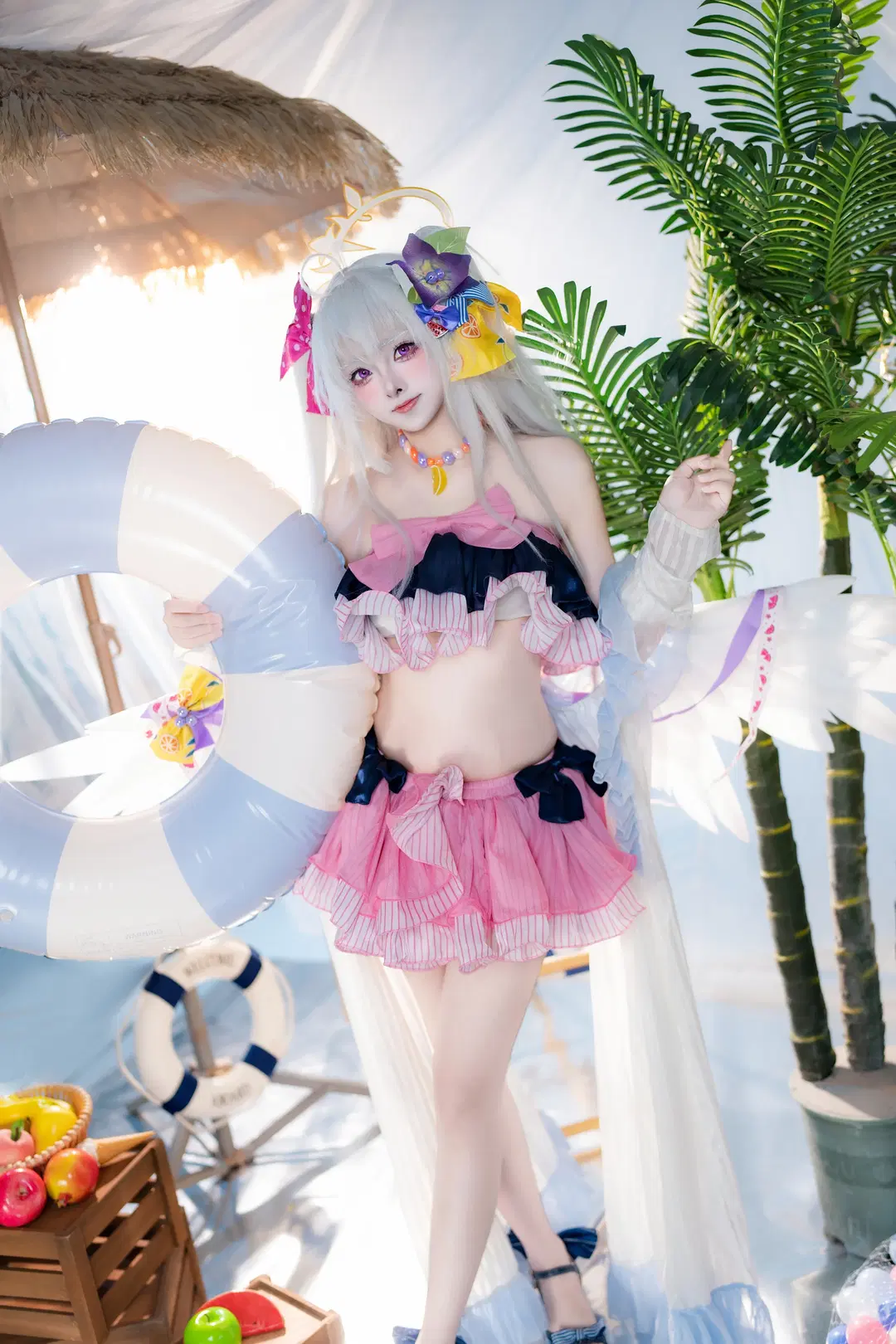 【白洲梓cos】碧蓝档案夏日沙滩泳装正片 - 矢泽焰焰子 - 第9张