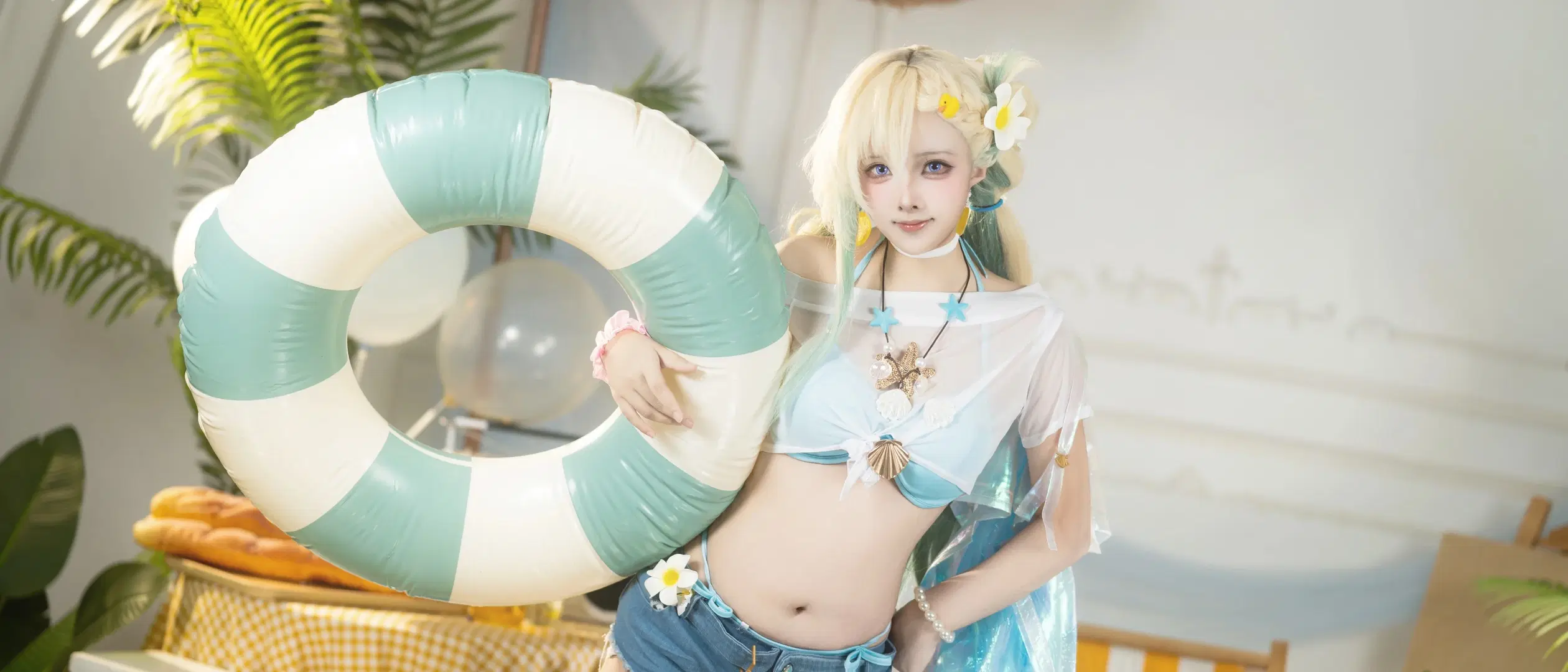 【琳奈cos】鳴潮夏日海灘的清涼裝扮 - 矢泽焰焰子 - 第3張