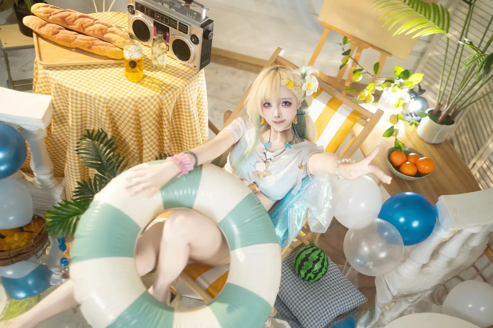 【琳奈cos】鳴潮夏日海灘的清涼裝扮 - 矢泽焰焰子 - 第7張