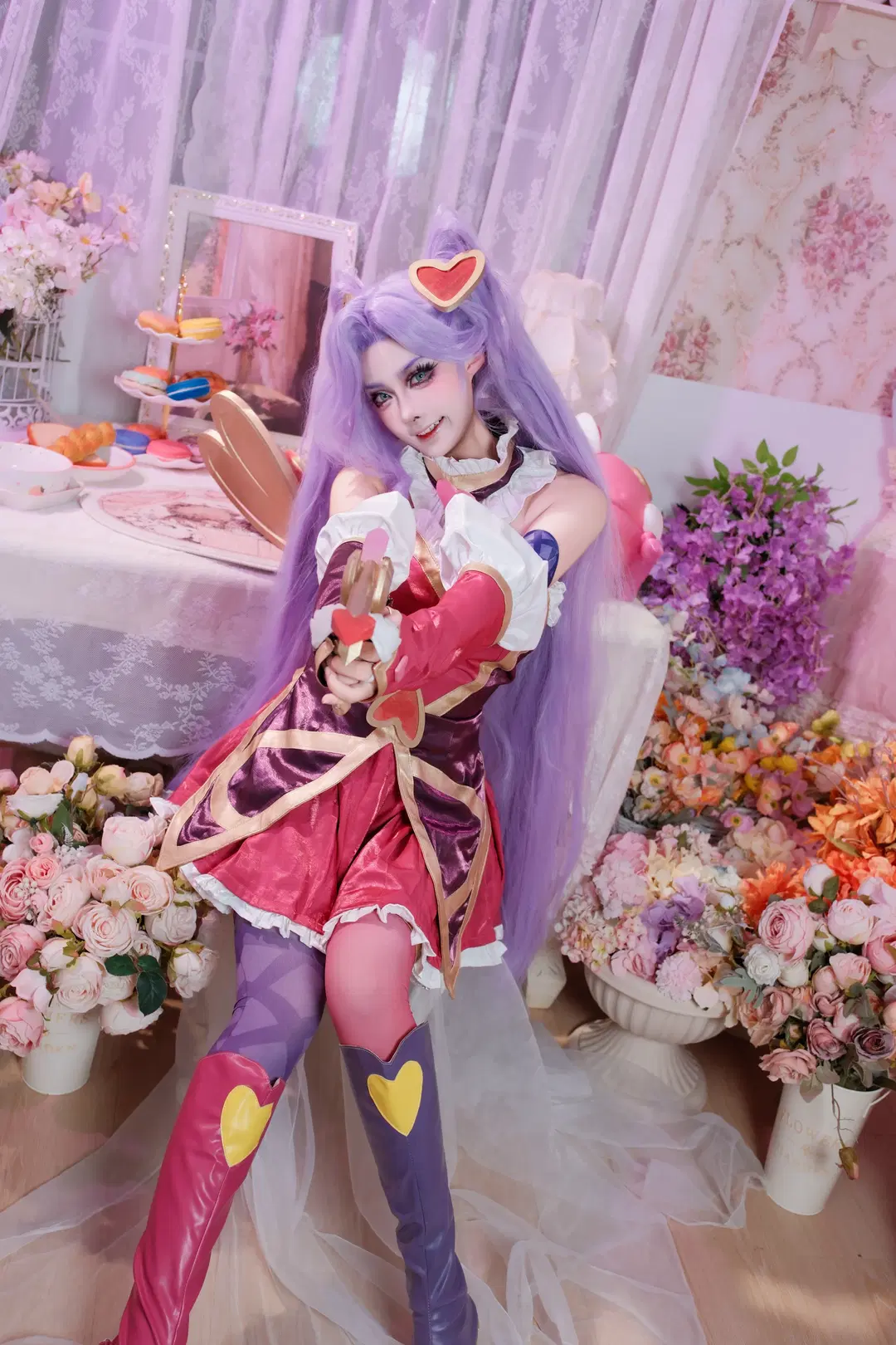 英雄联盟, 金铲铲之战, 金克丝cos, 丝袜cosplay, 情人节金克丝