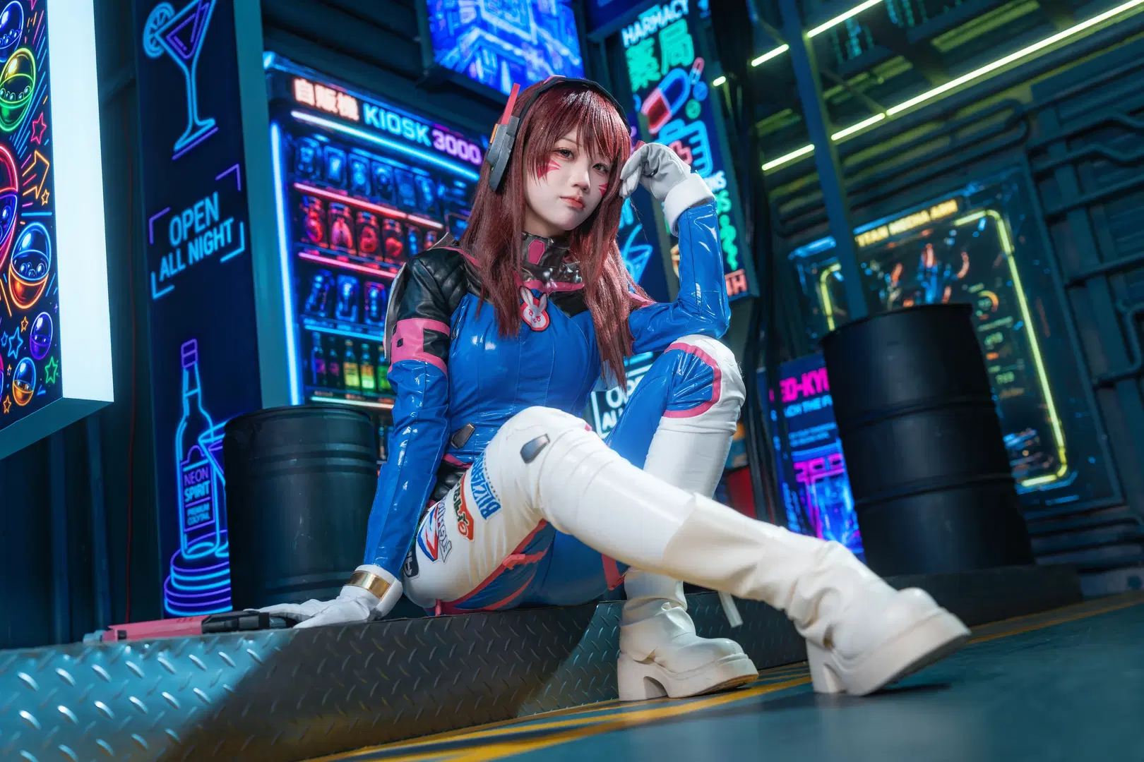 【D.Va cos】守望先锋霓虹赛博朋克，紧身战衣再现战场精灵 - 老塞Liquidboom - 第5张