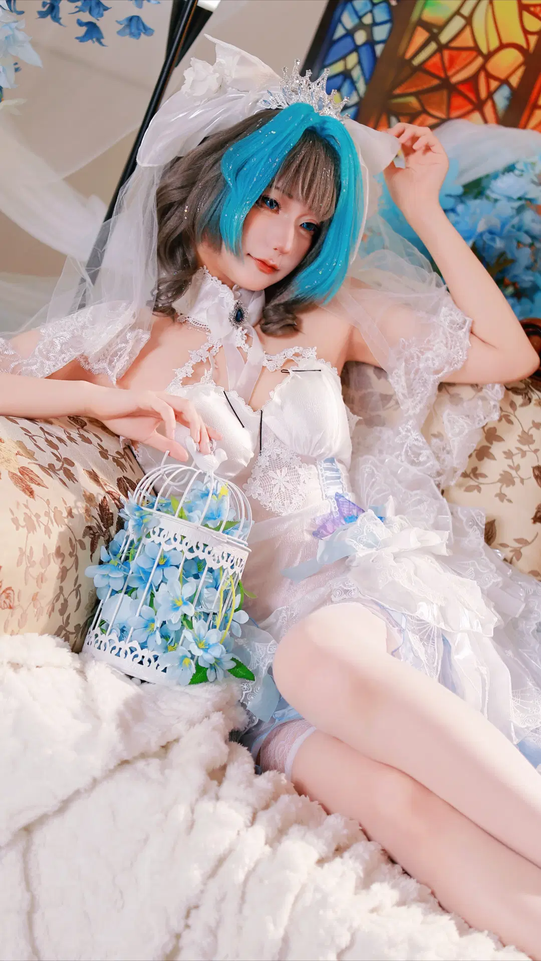cosplay, 柴郡cos, 碧蓝航线, 花嫁, 丝袜