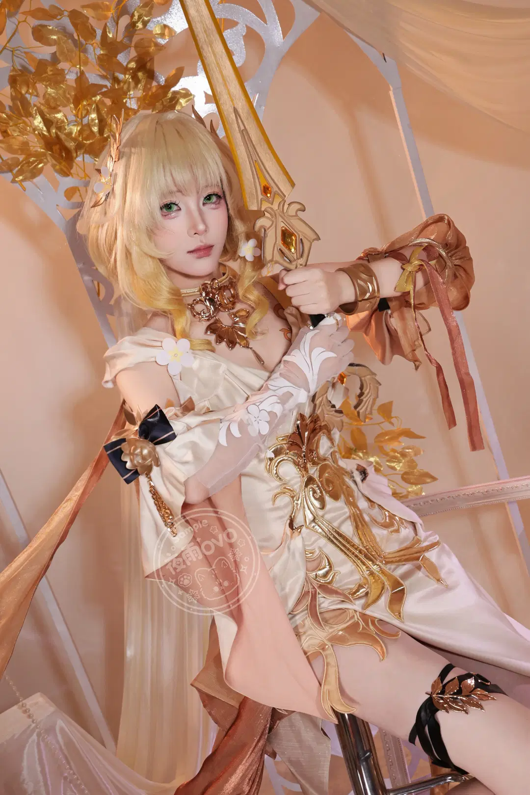 【アグライア コスプレ】崩壊：スターレイルの金白の錦織、この衣装のディテールは本当に作り込まれています - 夜雨ovo - 2枚目
