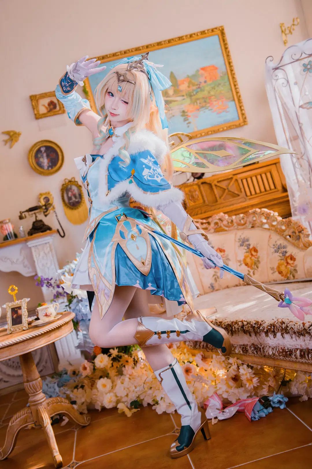【ヴェスナコスプレ】『原神』スネージナヤの風の妖精、清冽で幻想的な氷雪の佇まいを再現 - 猫科狐狸米缸（痴呆版） - 2枚目