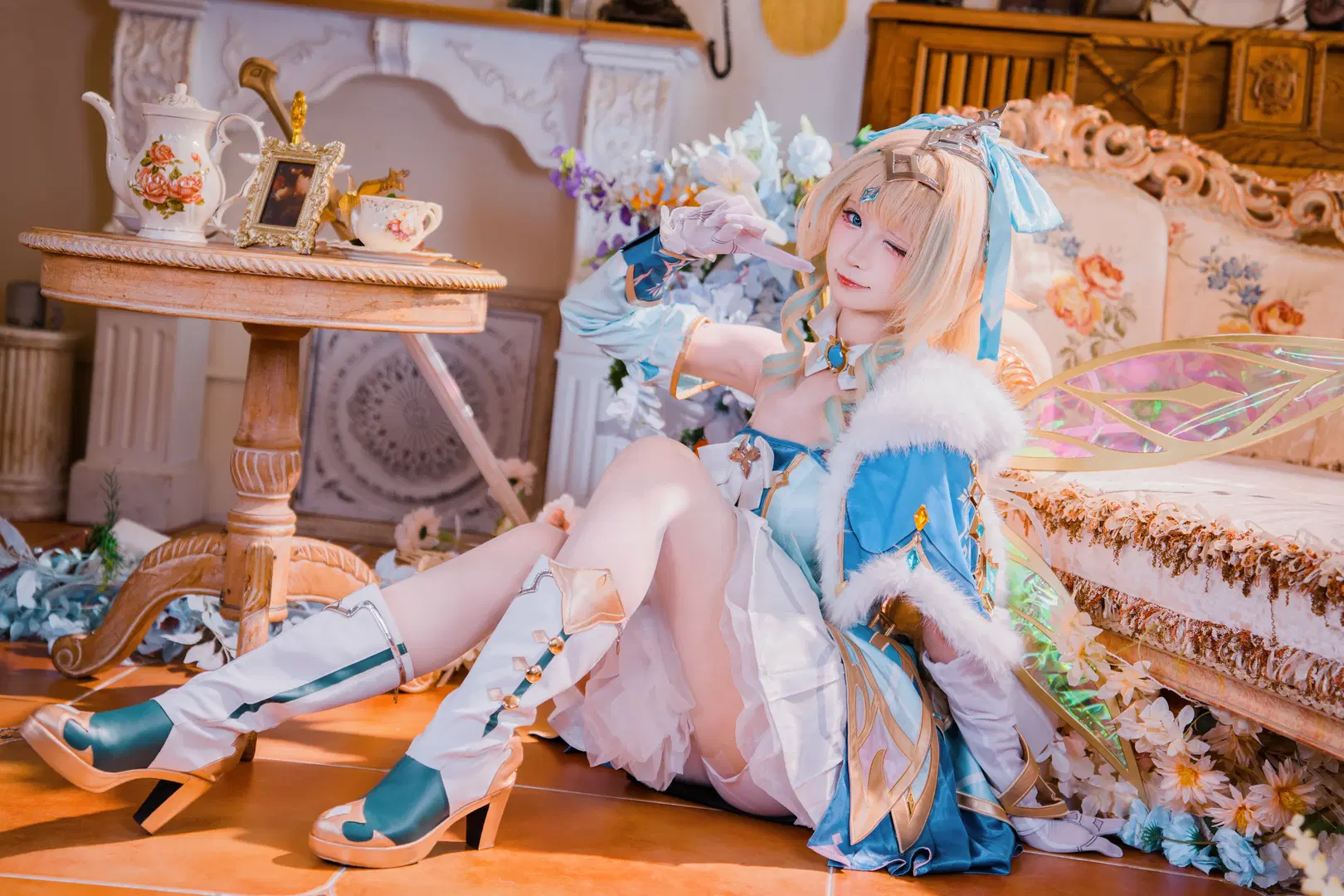 【ヴェスナコスプレ】『原神』スネージナヤの風の妖精、清冽で幻想的な氷雪の佇まいを再現 - 猫科狐狸米缸（痴呆版） - 3枚目