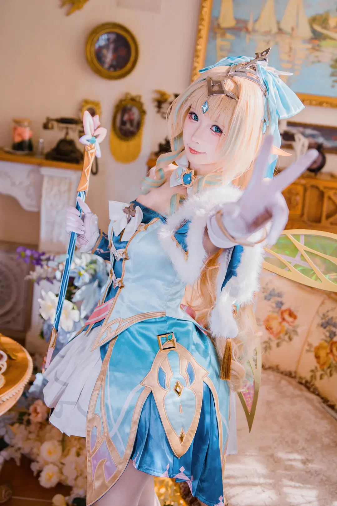 【ヴェスナコスプレ】『原神』スネージナヤの風の妖精、清冽で幻想的な氷雪の佇まいを再現 - 猫科狐狸米缸（痴呆版） - 4枚目