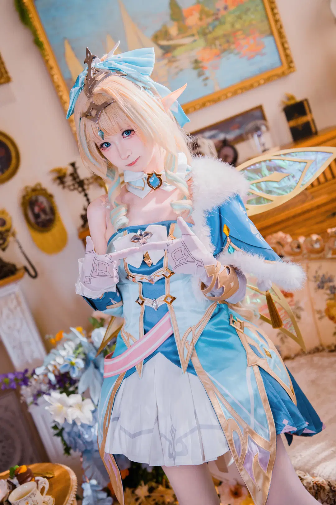 【ヴェスナコスプレ】『原神』スネージナヤの風の妖精、清冽で幻想的な氷雪の佇まいを再現 - 猫科狐狸米缸（痴呆版） - 5枚目