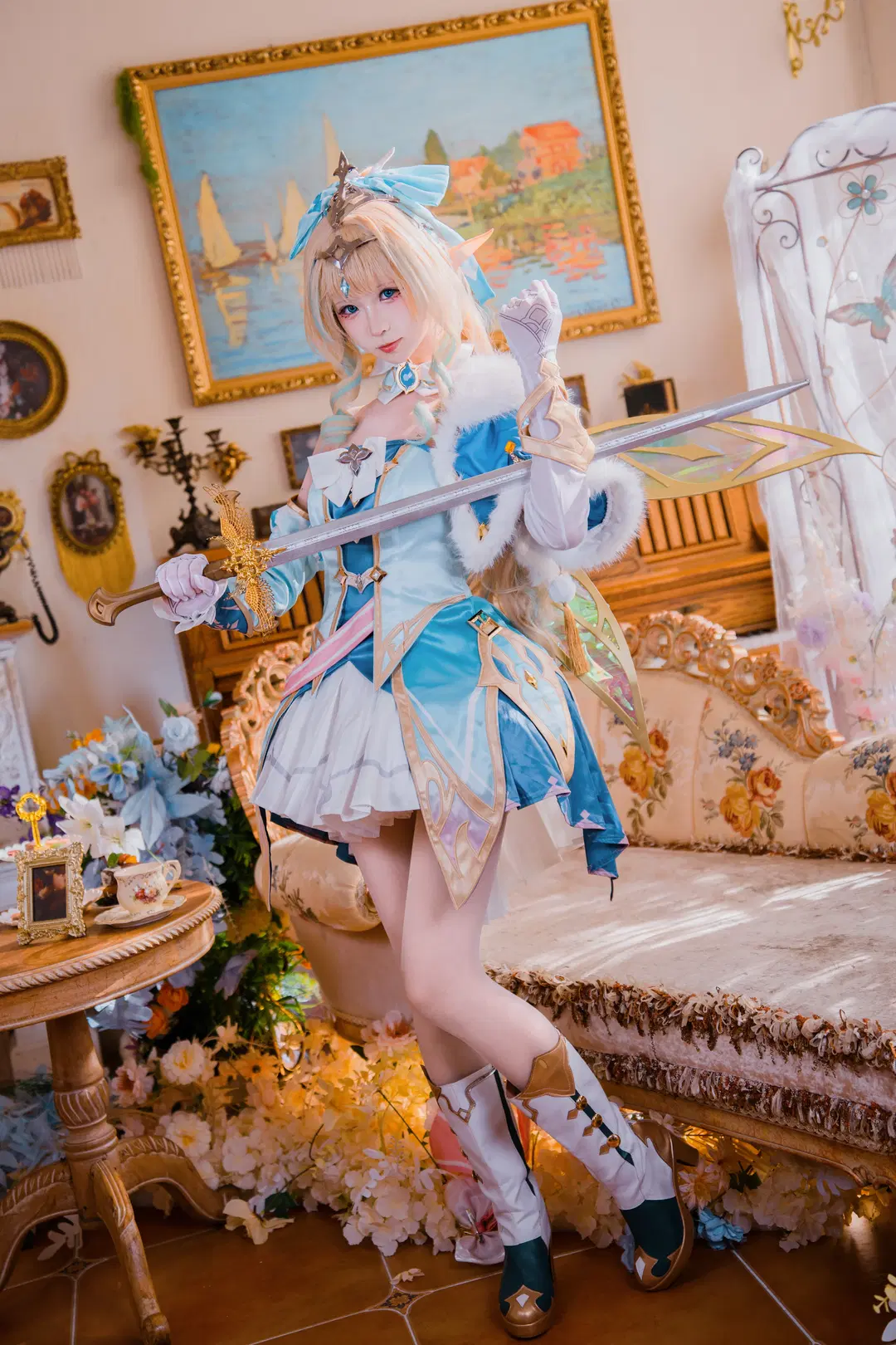 【ヴェスナコスプレ】『原神』スネージナヤの風の妖精、清冽で幻想的な氷雪の佇まいを再現 - 猫科狐狸米缸（痴呆版） - 7枚目