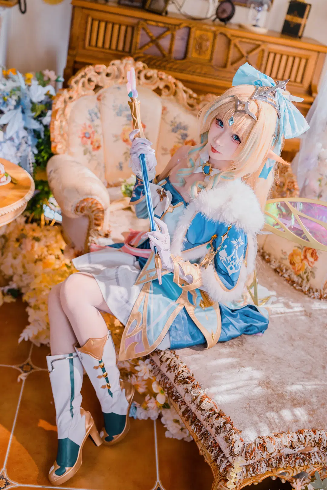 【ヴェスナコスプレ】『原神』スネージナヤの風の妖精、清冽で幻想的な氷雪の佇まいを再現 - 猫科狐狸米缸（痴呆版） - 9枚目