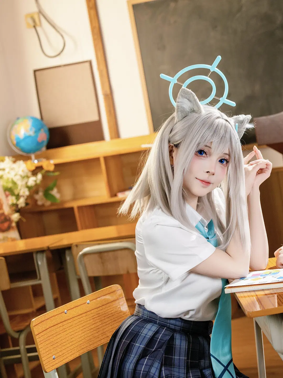 『ブルーアーカイブ』砂狼シロコ コスプレ＆シロコ＊テラー、教室の双生白狼 - 梦羽 - 3枚目