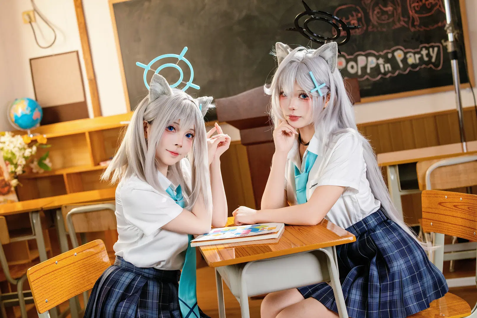 『ブルーアーカイブ』砂狼シロコ コスプレ＆シロコ＊テラー、教室の双生白狼 - 梦羽 - 5枚目