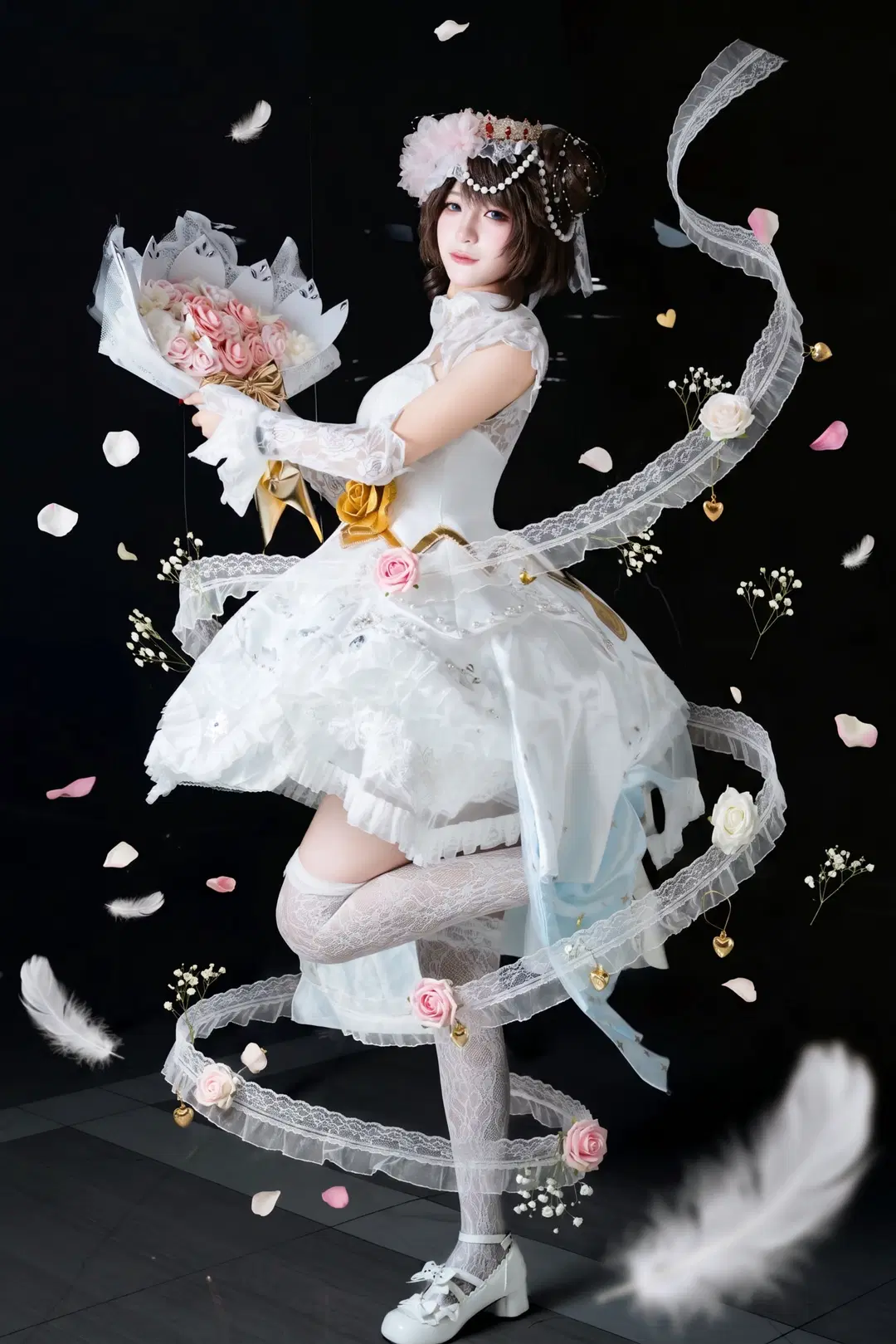 王者荣耀, 白丝, 小乔cos, cosplay摄影, 花嫁小乔