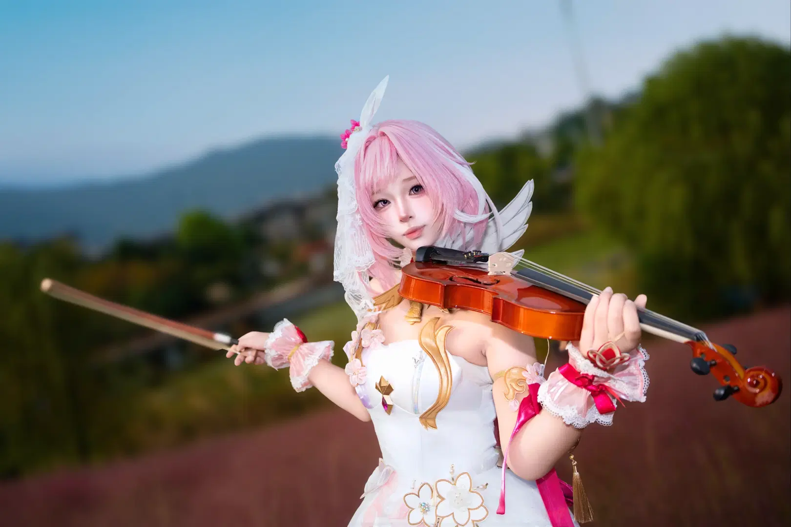 【エリシア コスプレ】ピンクの花海に広がる『崩壊3rd』の旅 - Cosmos远辰📷 - 3枚目