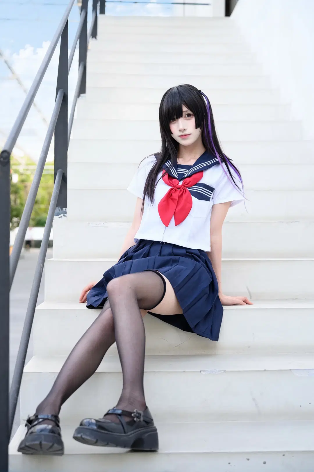 JK制服, 水手服, cosplay摄影, 黑色丝袜, 放课后