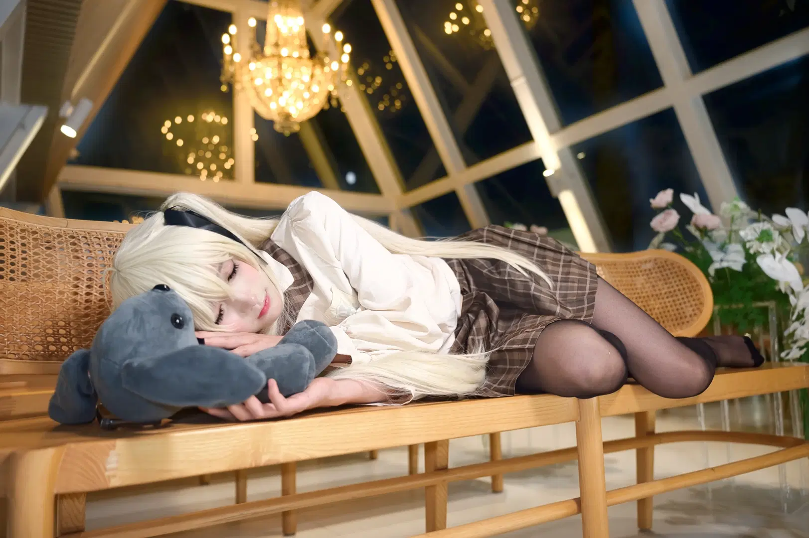 【穹妹cos】白毛雙馬尾與黑絲的秋日限定 - 配角一奈 - 第3張