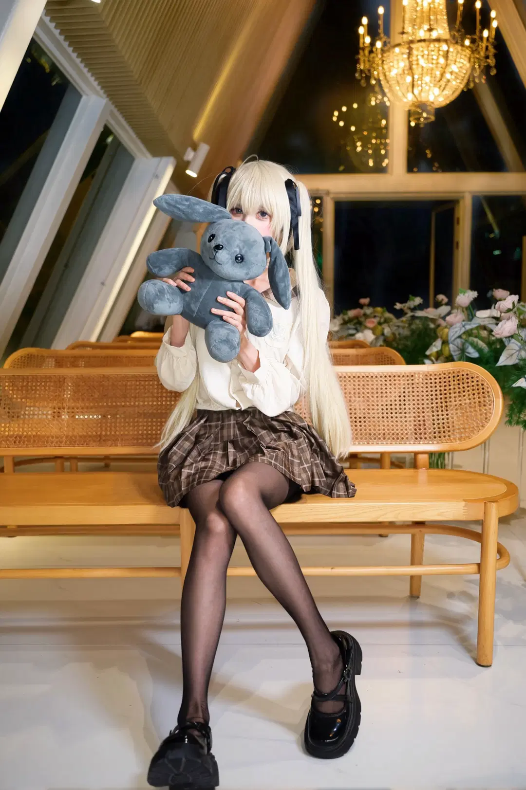 二次元cosplay, 穹妹cos, 黑丝, 双马尾, 缘某空