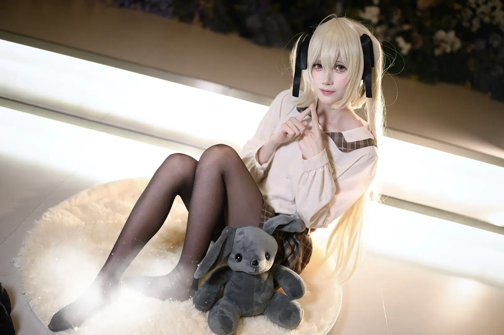 【穹妹cos】白毛雙馬尾與黑絲的秋日限定 - 配角一奈 - 第5張