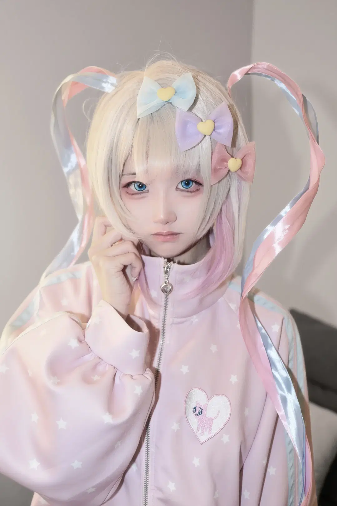 【超絶最かわ天使ちゃん コスプレ】ピンクの星柄ジャージ、日常着にも撮影にも大活躍 - 零しずく - 2枚目