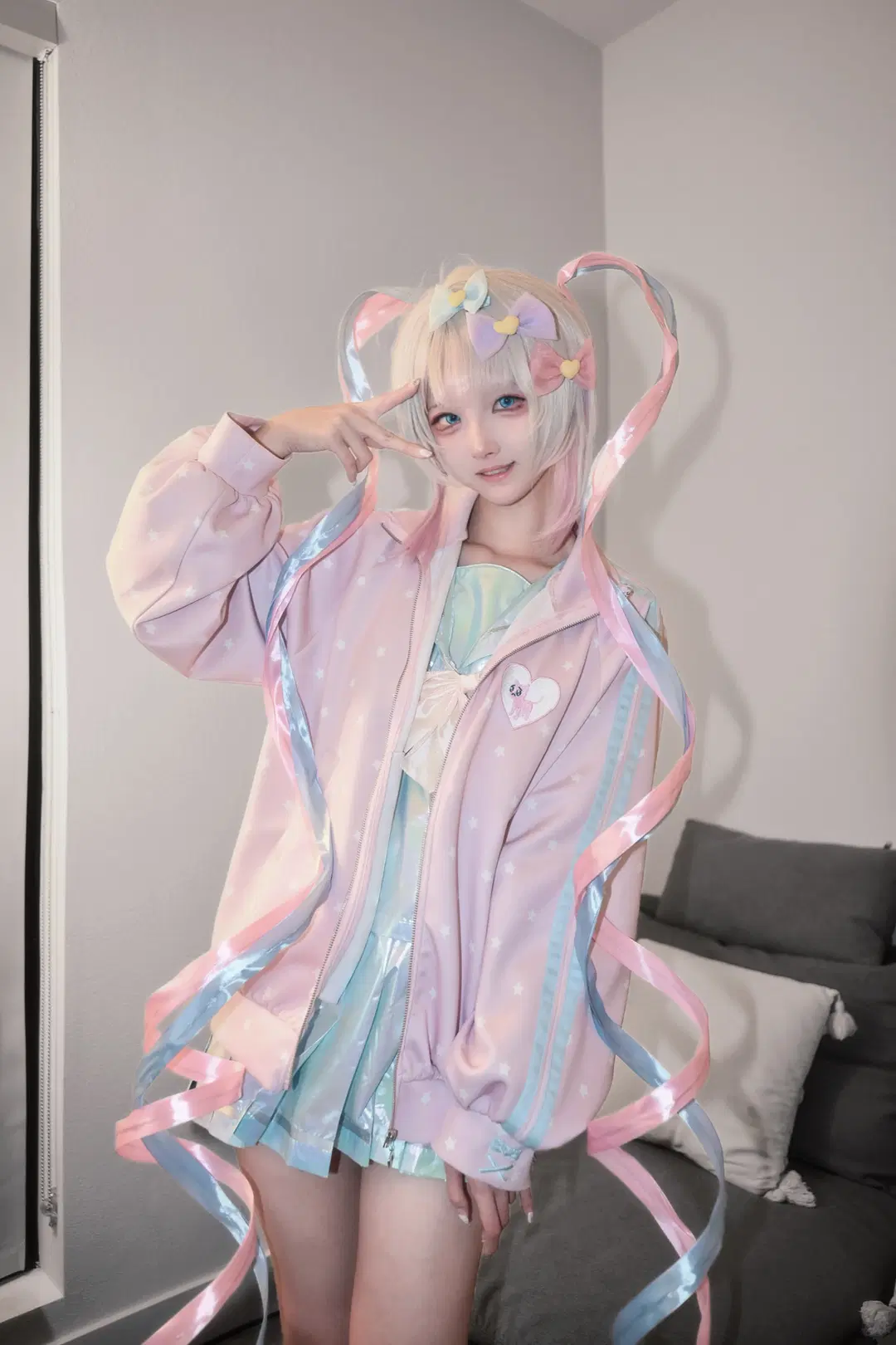 【超絶最かわ天使ちゃん コスプレ】ピンクの星柄ジャージ、日常着にも撮影にも大活躍 - 零しずく - 3枚目