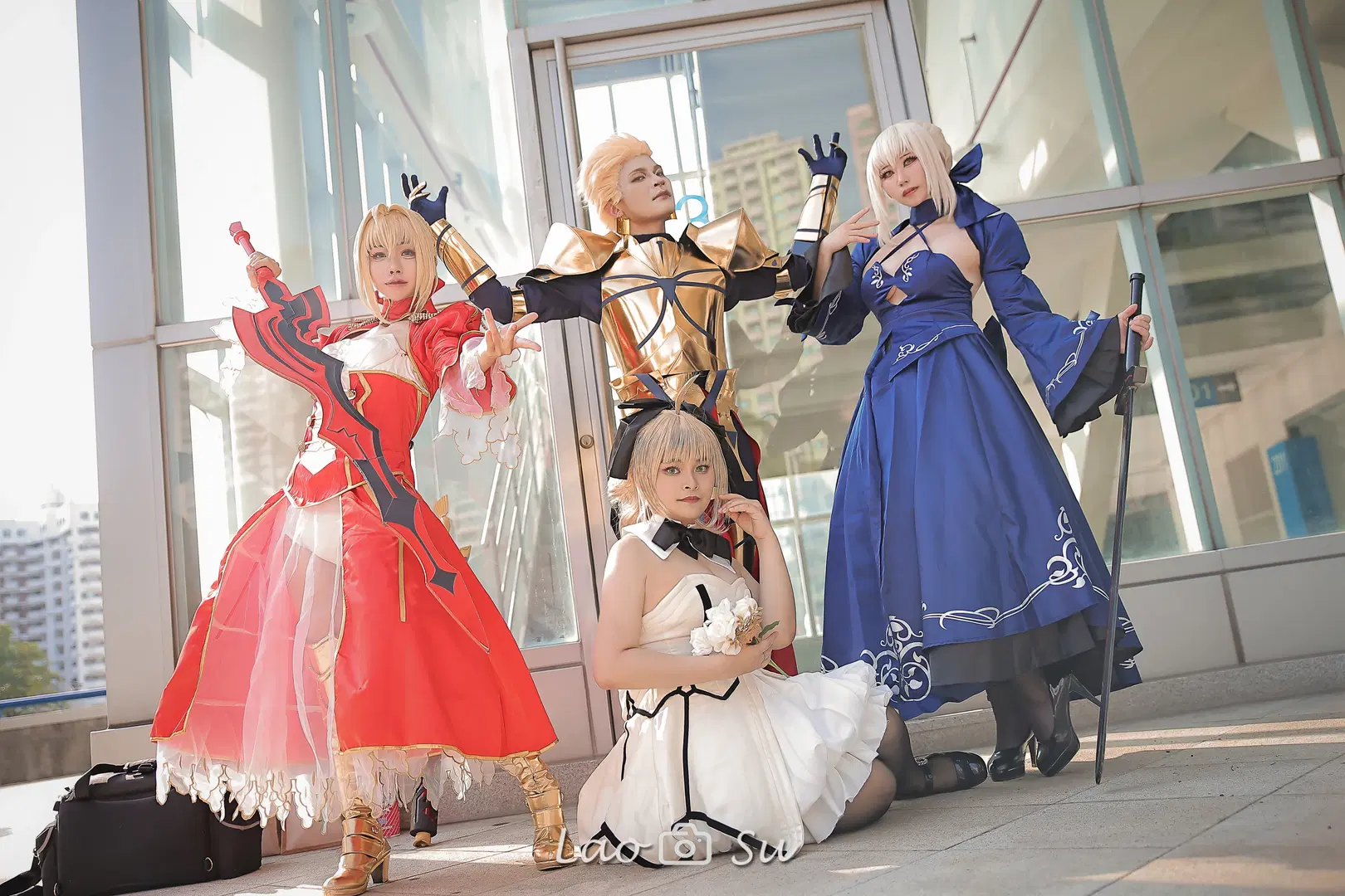 【尼禄·克劳狄乌斯cos】Fate/Grand Order临时合体，拍完正片的吉尔伽美什被阿尔托莉雅们围攻 - 柯栗子 - 第2张