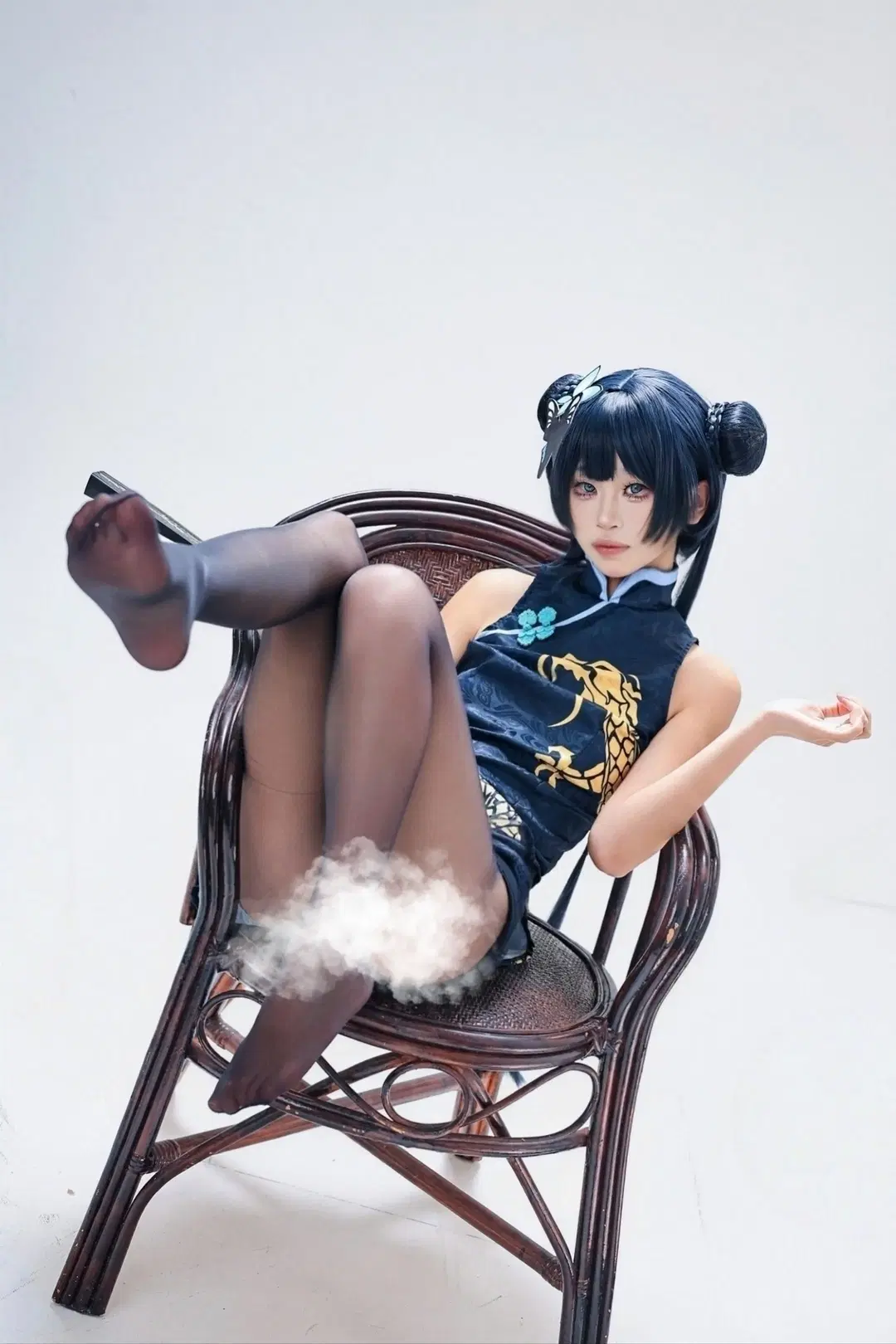 【妃咲cos】原皮动作参考，黑丝与国风旗袍的适配度 - ㅎㅅㅎ - 第3张