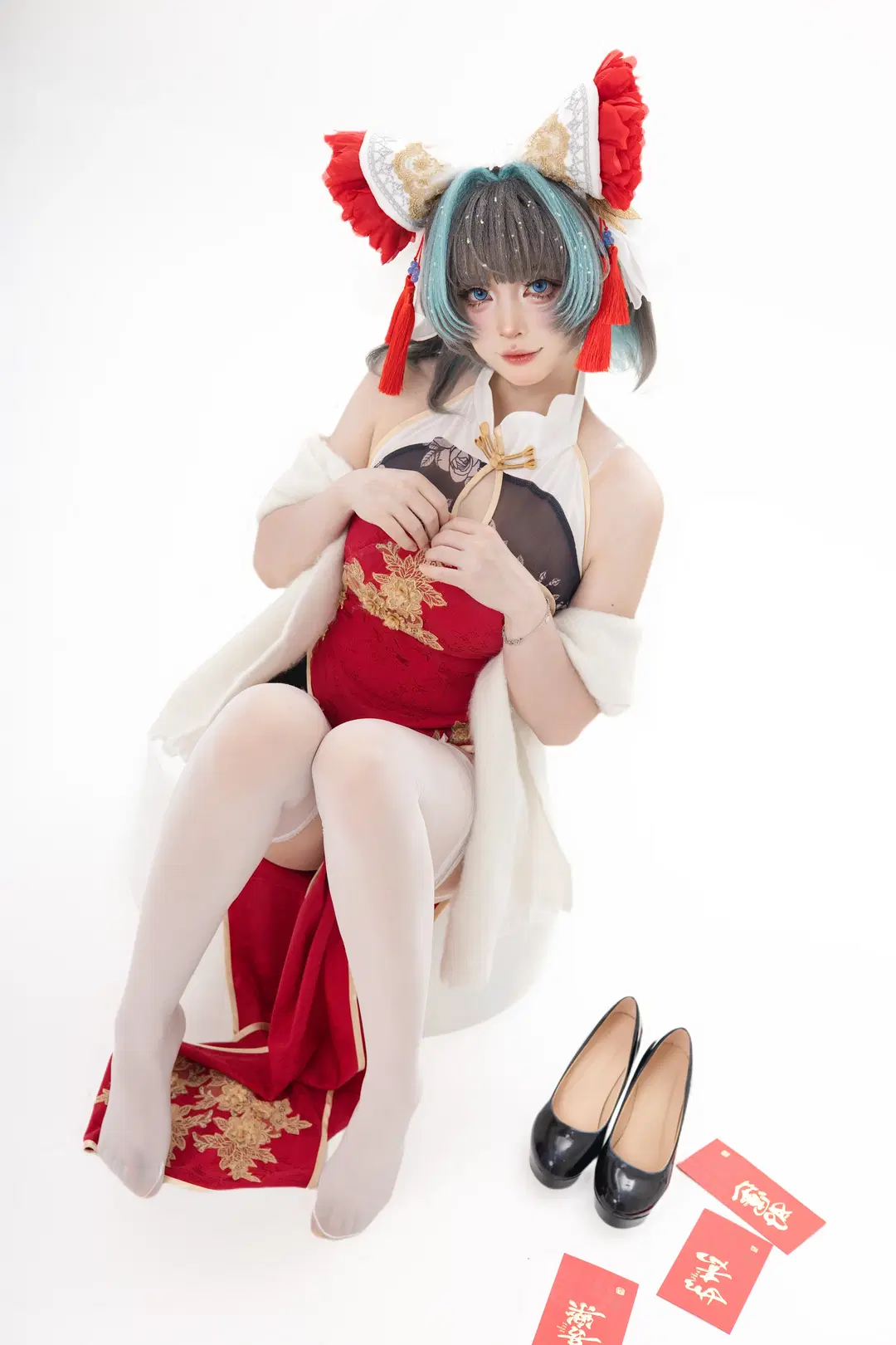 【柴郡cos】碧蓝航线新春旗袍造型，红红火火迎新年 - ㅎㅅㅎ - 第3张
