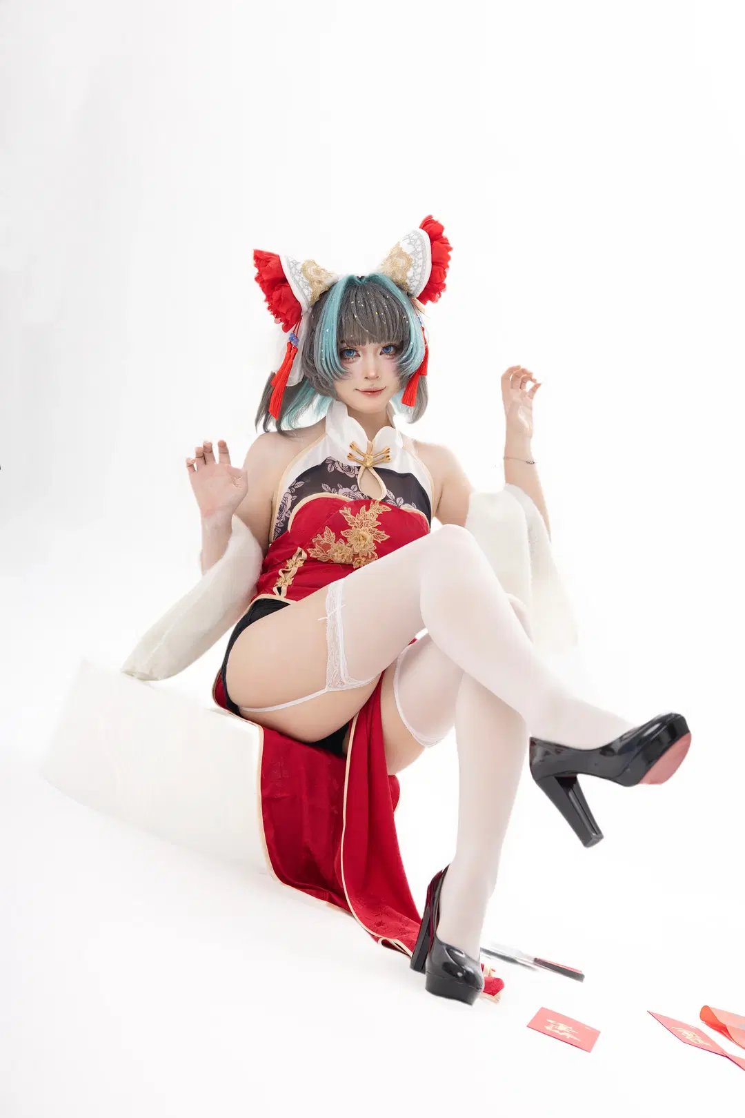 【柴郡cos】碧蓝航线新春旗袍造型，红红火火迎新年 - ㅎㅅㅎ - 第5张