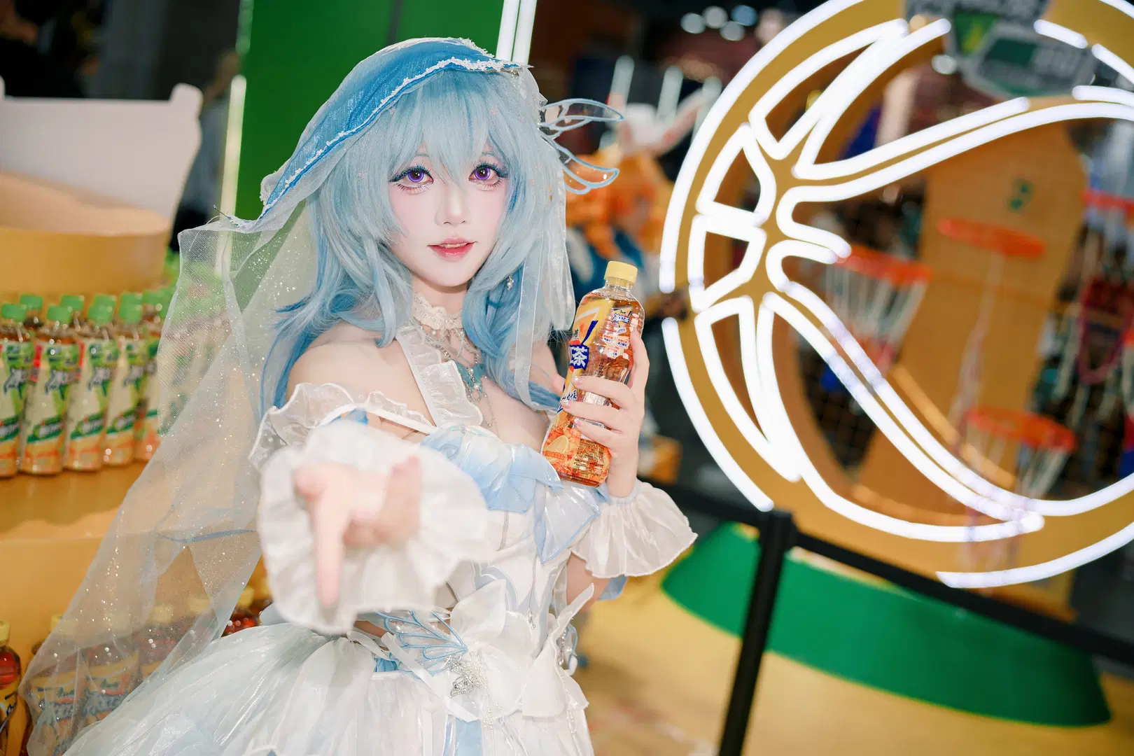 【ショアキーパー コスプレ】『鳴潮』青のシフォンロングドレス メイク・造形記録 - 朝三暮四 - 2枚目